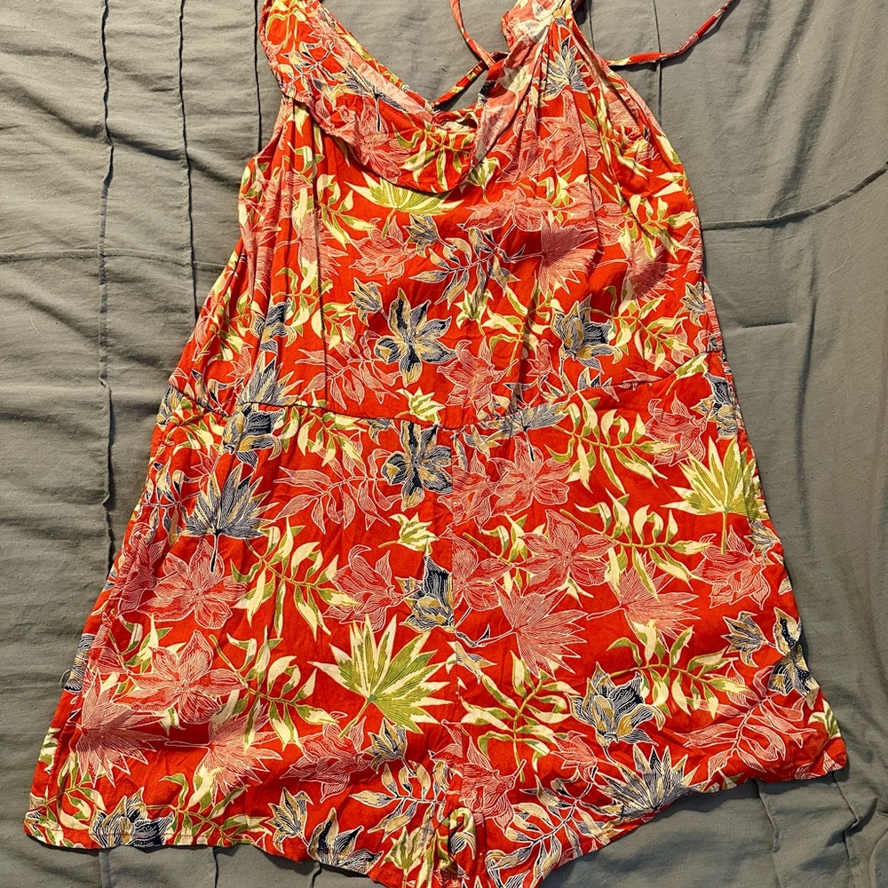 Roxy Floral Red Romper